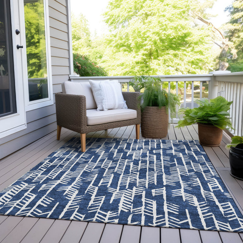 Maliana Indoor/Outdoor Area Rug with Non-Slip Backing, Rectangle 9' x 12'