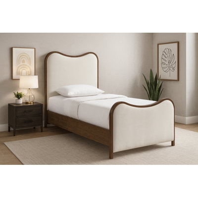Arvada Harvill Linen Textured Fabric Upholstered Bed