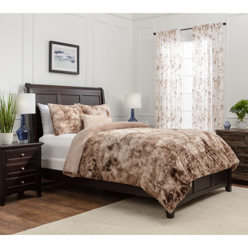 Ultra Soft Cozy Fuzzy Duvet Cover Set, Beige, Twin Duvet Cover + 1 Pillowcase