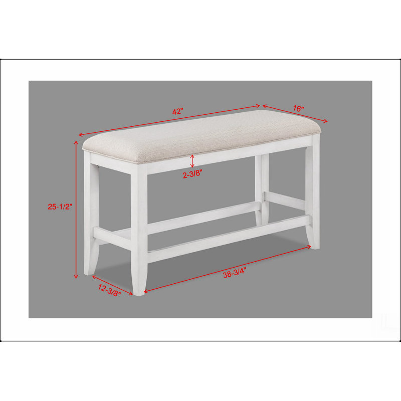 Banc de salle à manger à hauteur de comptoir 1 pièce, Blanc