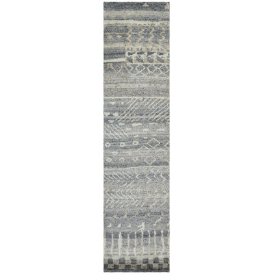 Harjinder Wool Hand Knotted Area Rug in Slate Sand