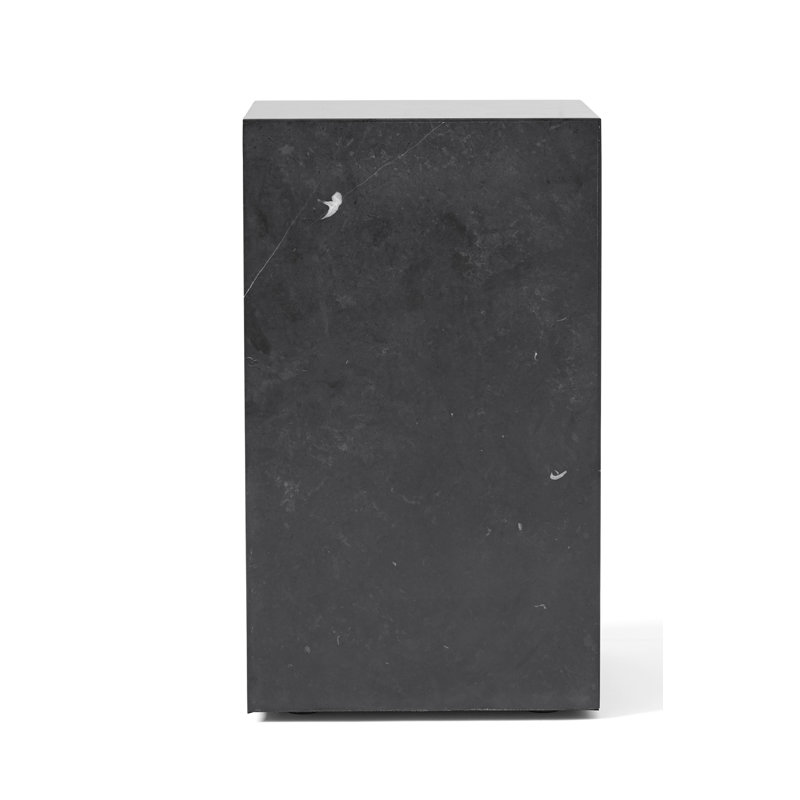 Plinth End Table, 20.1" H x 11.8" W x 11.8" D, Black Marquina