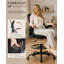 Chaise de dessinateur en filet, chaise de bureau, tabourets de bureau, chaise de dessinateur pivotante à dossier moyen, chaise de dessinateur avec repose-pieds et accoudoirs rabattables et support lombaire