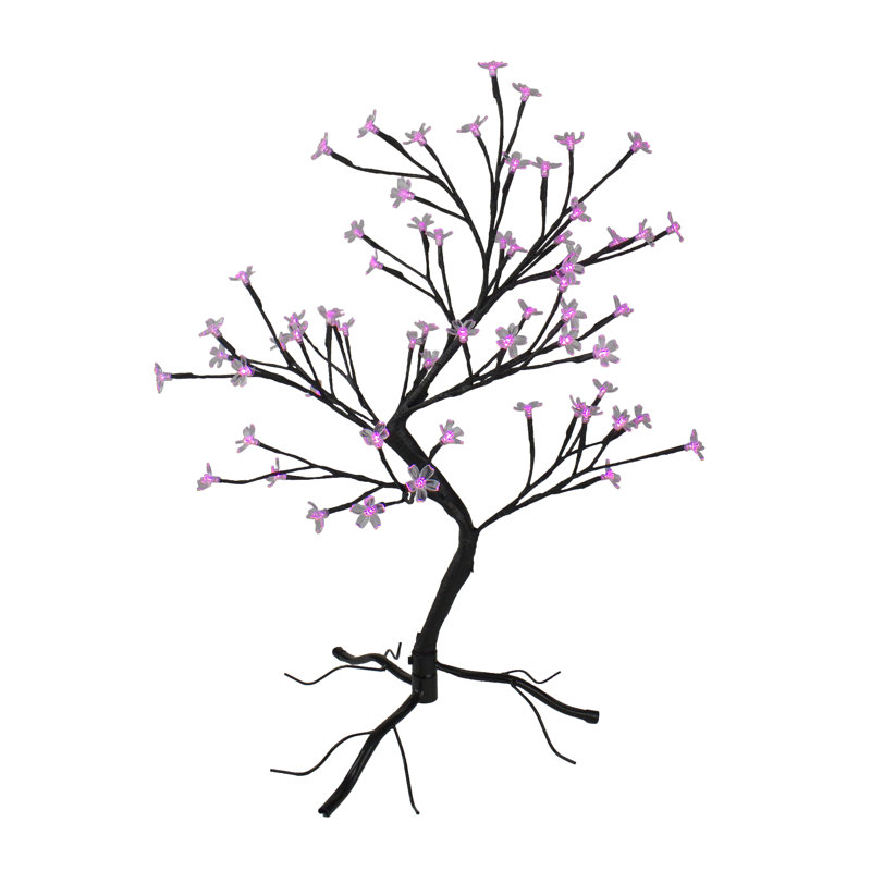 Arbre artificiel japonais 25 "pré-éclairé Sakura Blossom, Rose