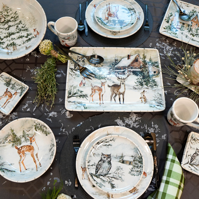 Winter's Frost Rectangular Platter 16" x 12" x 1.25"