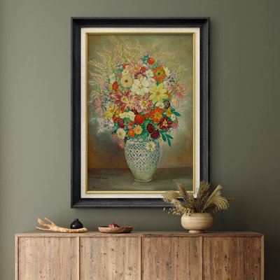 «Vibrant Garden Flowers Nature Wilderness», peinture sur toile à cadre unique