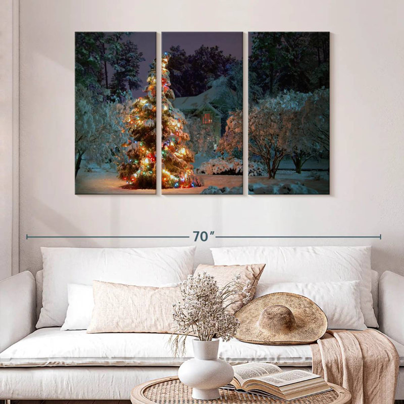 Arbre illuminé, H 32 po x l 50 po