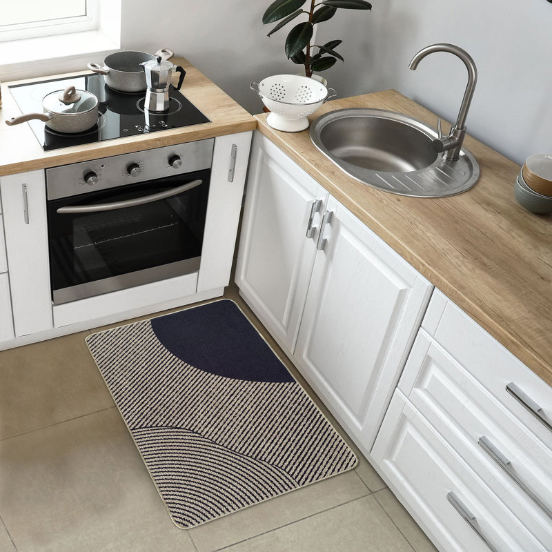 Geometric Kitchen Runner Rug, 32” H x 20” W, Beige