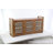 Teak Wood Handmade 3 Door Brown Room Cabinet With Rattan Front And Sides