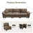 124" Modular Sectional Sofa, Comfy Cloud Couch For Living Room, 3-seater Deep Seat Sofa With Throw Pillow-1859832970