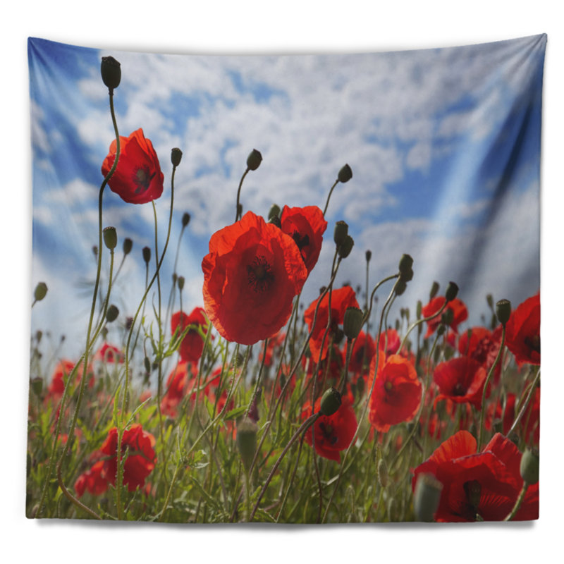 Tapisserie rouge vif, H 50 po x l 60 po
