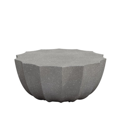 36.26" Garden Coffee Table , Weather-. Grey, , Effortless Cleaning And Upkeep, 220 Lbs Weight Capacity Waterproof Outdoor. Simple To Clean Maintain, Supported
