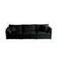Living Room Furniture - Canapé modulaire 2 places en chenille noire respirant et pratique pour une détente élégante