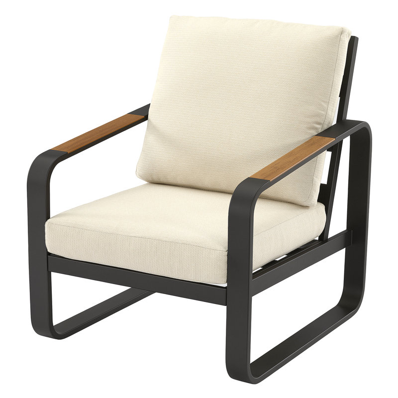 76cm Wide Straight Steel Patio Sofa, Off-White