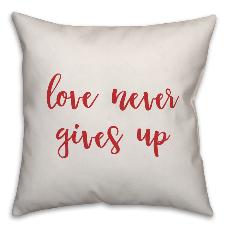  Coussin Love Love Gives Up, Blanc / rouge, Housse de coussin