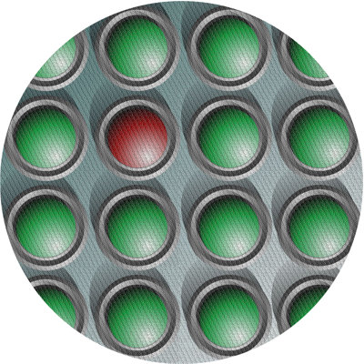 Tapis géométrique vert / gris