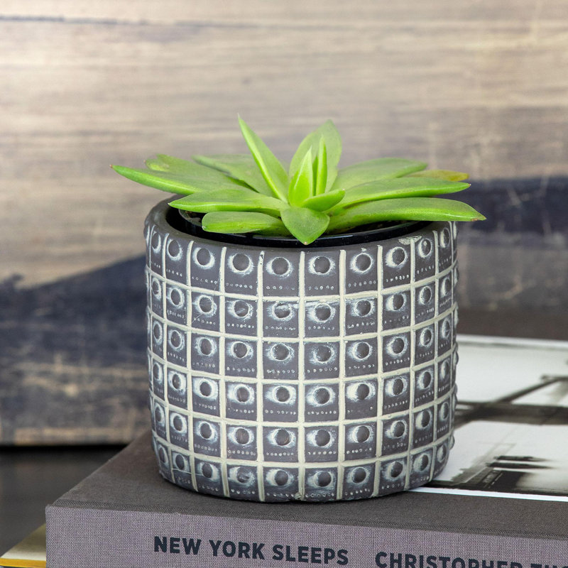 Cement/Sand Planter, 2.75"H x 6"W x 6"D