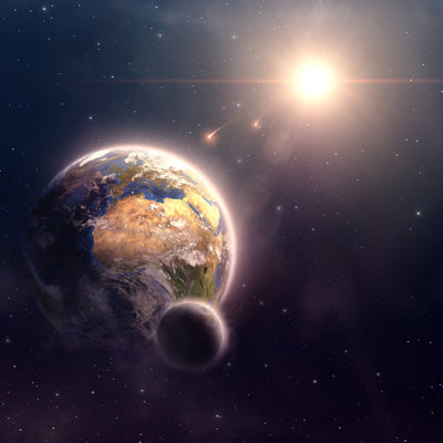 Planet Earth And Moon by Da-kuk - No Frame Art Prints on Canvas