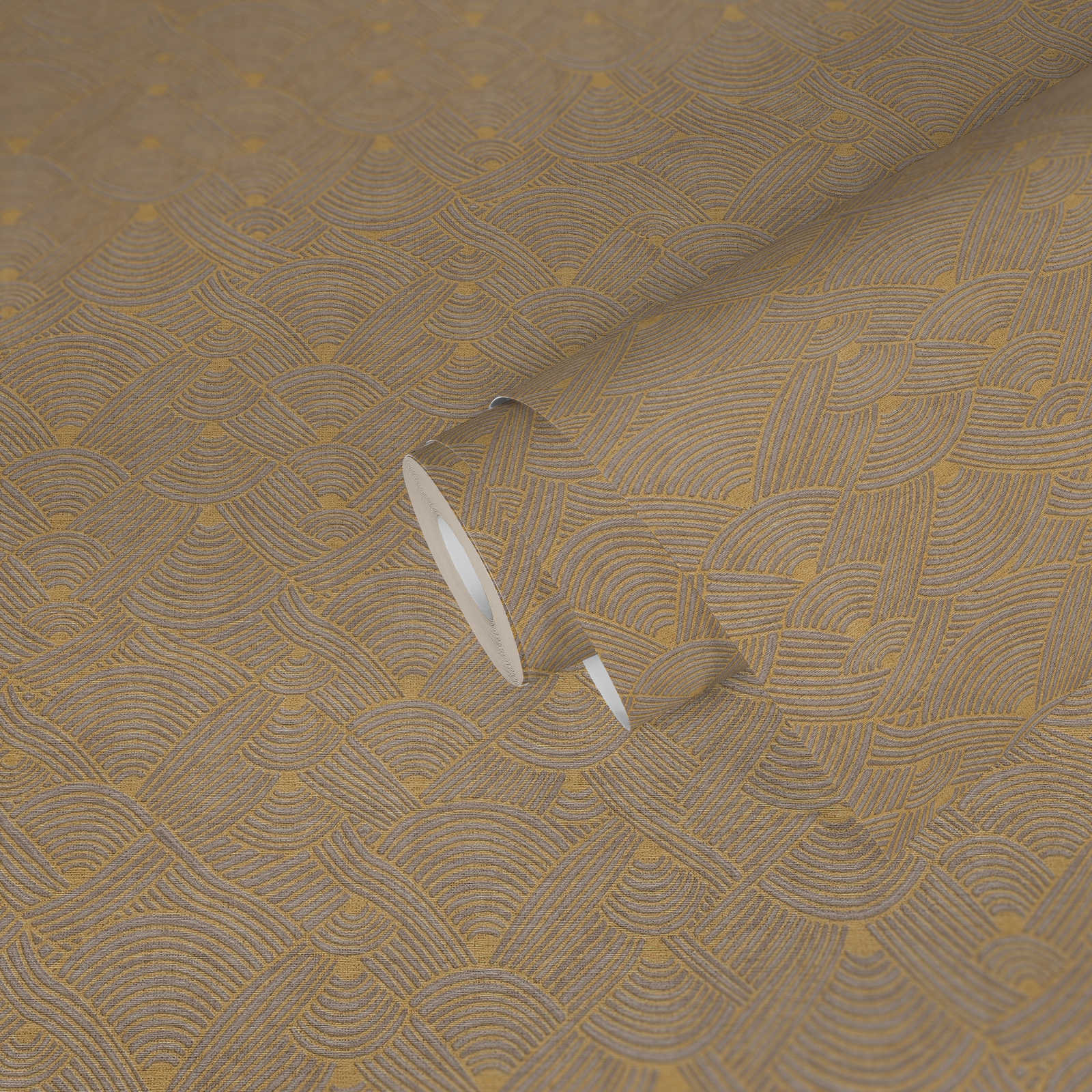 Fusion Wallpaper Roll, Gray/Yellow