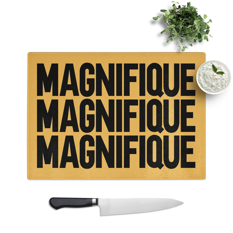 Magnifique Typography Chopping Board, 28.5cm W x 39cm L