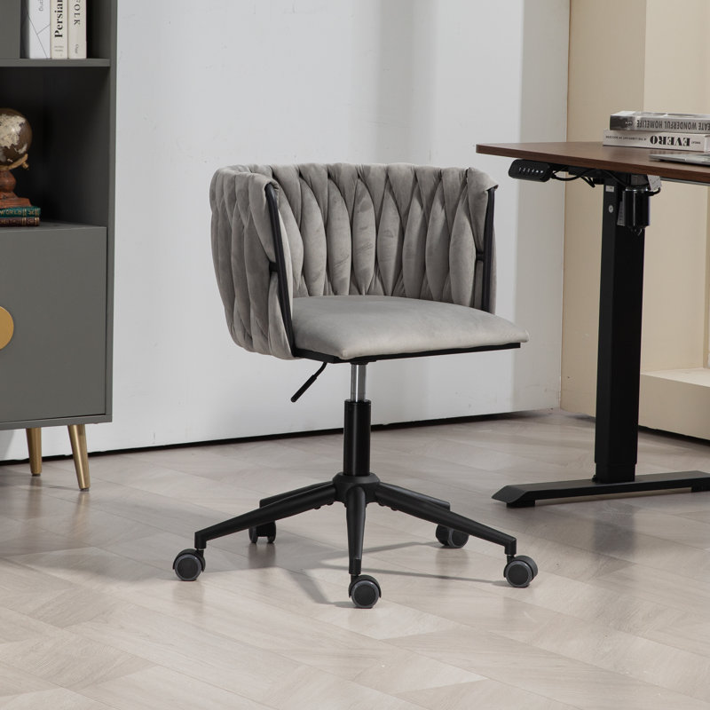 Blen Velvet Task Chair, Grey