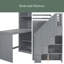 Full Size Bunk Bed With Wardrobe,Desk And Shelves-1841411084