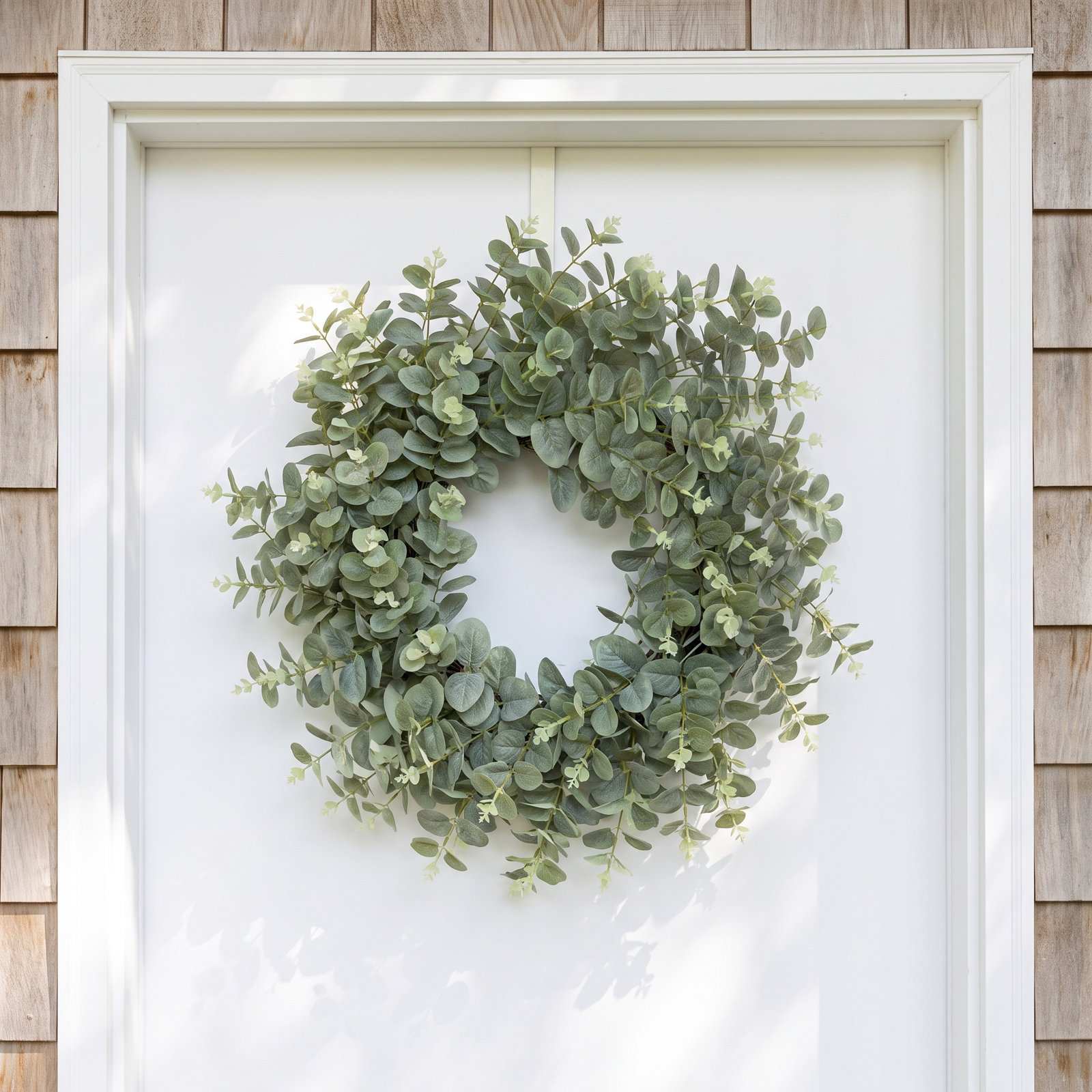 26'' Handcrafted Faux Eucalyptus Wreath, Light Green