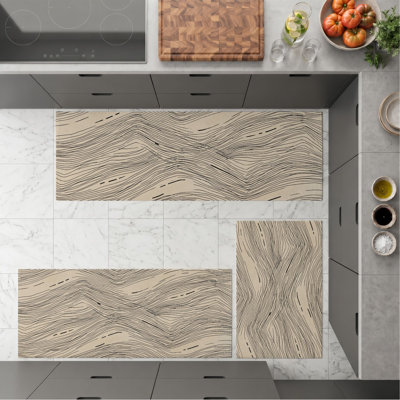 Wood Grain Non-Slip Washable Kitchen Mats