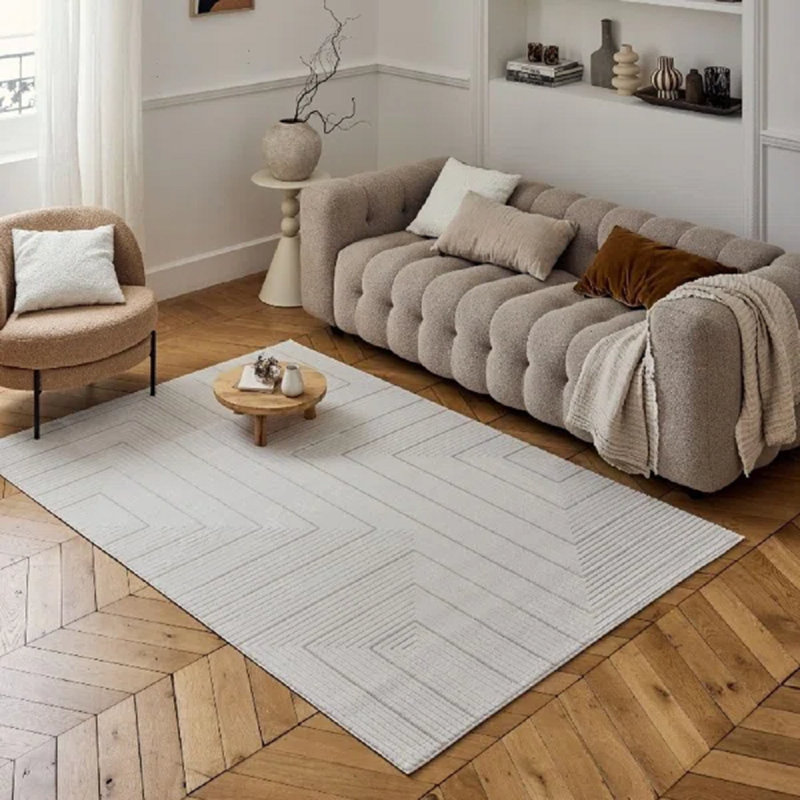 Carmel Modern Geometric Cream/Beige Area Rug, Rectangle 200 x 290 cm