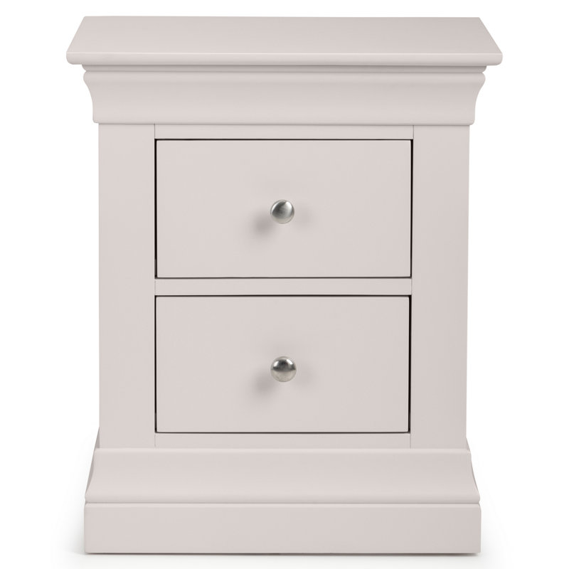 Dial 50cm W Solid + Manufactured Wood Bedside Table, Light Grey