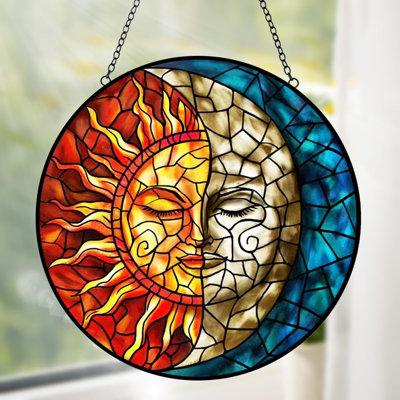 Vitrail Sun and Moon Suncatcher