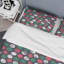 Motif de cercle vert et rouge - Ensemble de housse de couette abstrait - Polyester en microfibre-841493519