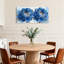 Plantes et fleurs, pivoines bleues avec accents dorés, art sur toile-533474078