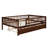 Elegant Full Size Wood Daybed With Trundle And Fence Guardrails, Walnut Robust Guardrails In Tone-1648762763-1648762761