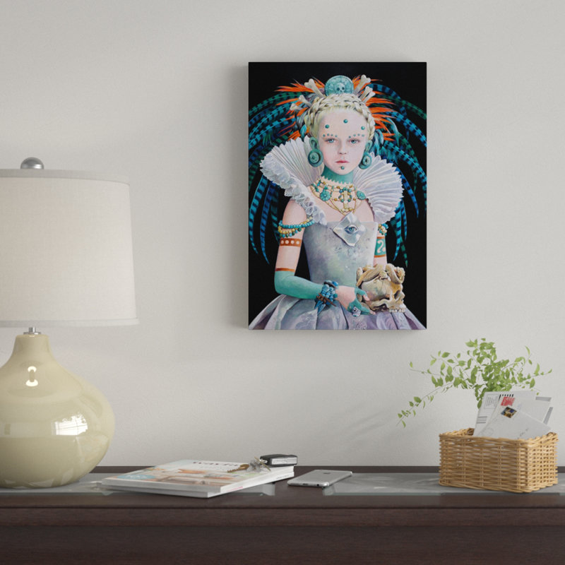 « regina maya », impression sur toile, H 18 po x l 12 po x P 1,5 po, Toile tendue, Pas de tapis
