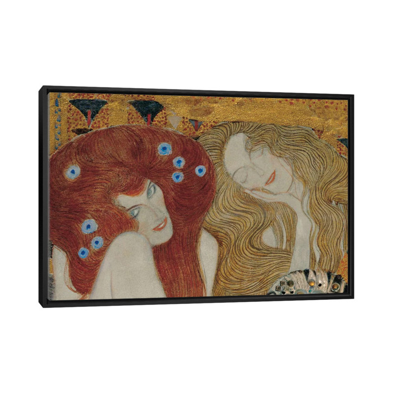 Beethoven Frieze par Gustav Klimt - Giclée sur toile tendue avec châssis, H 18 po x l 26 po x P 1,5 po, Toile avec cadre noir