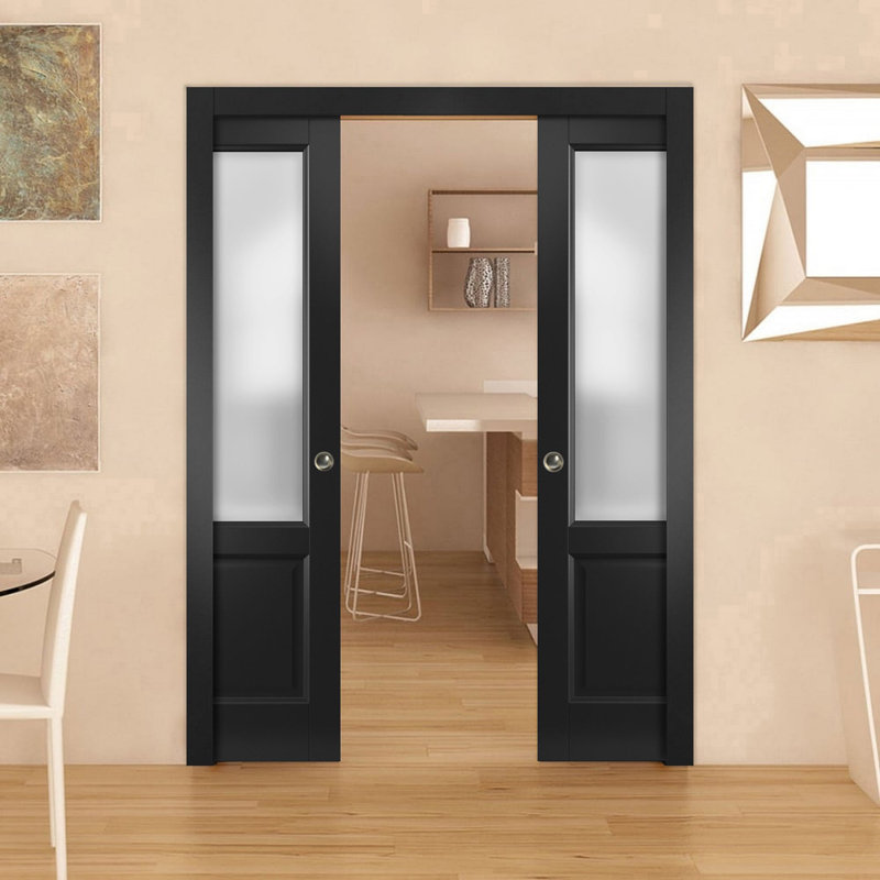 Portes coulissantes en verre givré Lucia, 72 po x 84 po