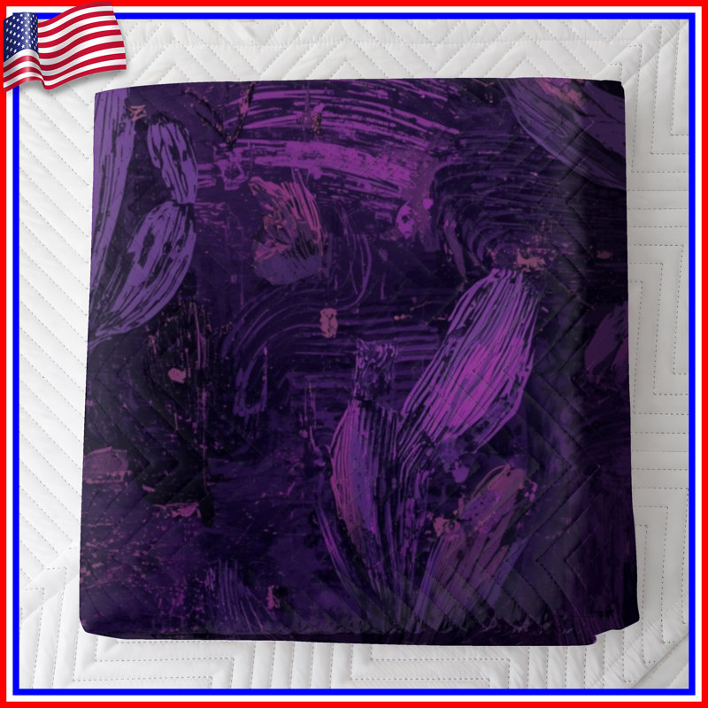 Purple Cactus Abstract Bedding Cactus Bedspread Abstract, King