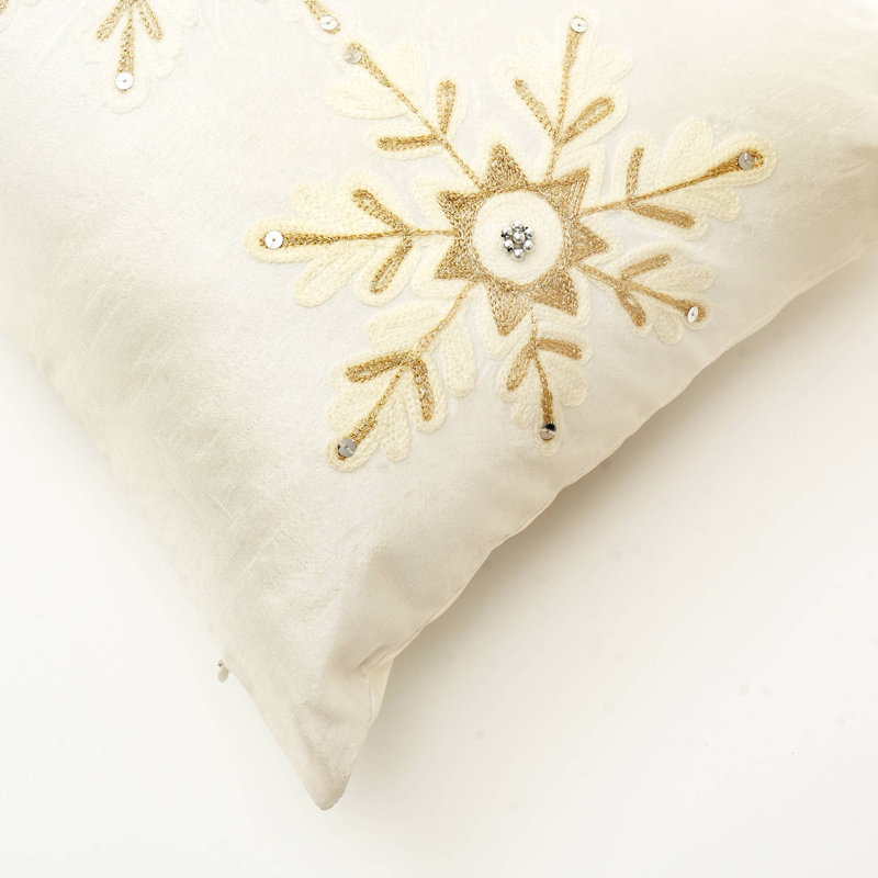 Lumbar Pillow | Snowflake Serenity Pillow | 24x16"
