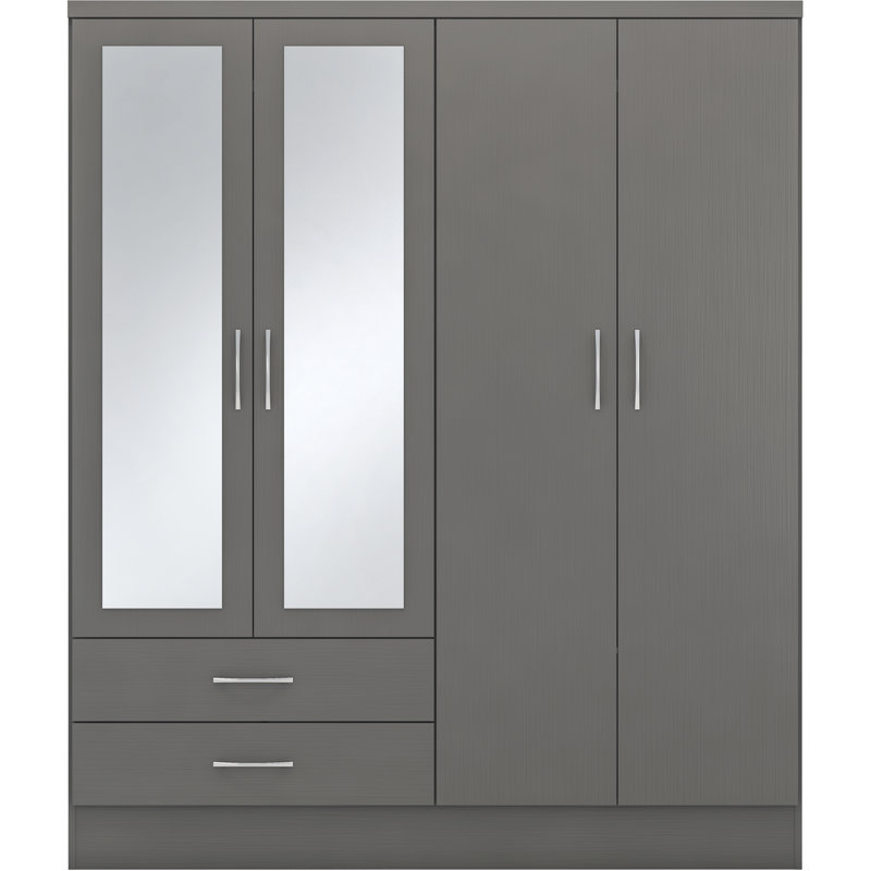 Cascio 4 Door Wardrobe, 3D Grey