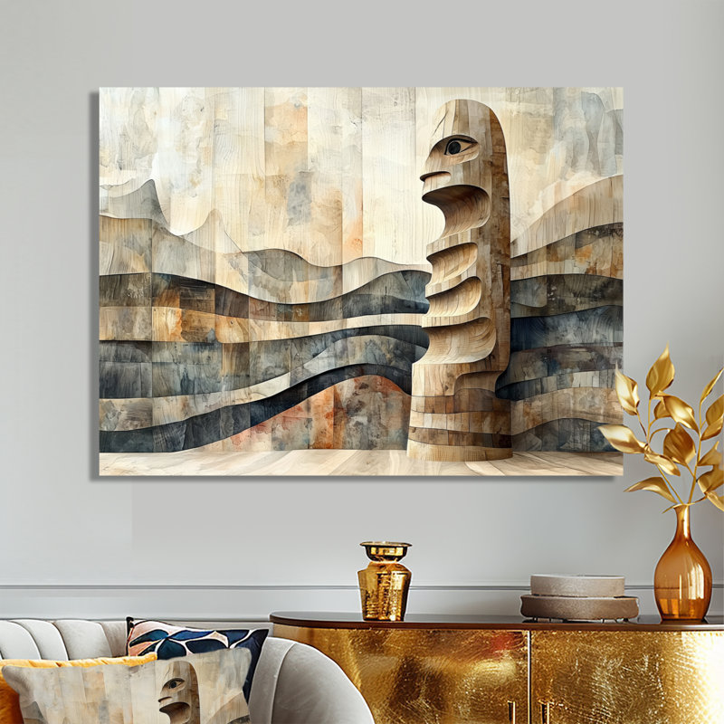 «Totem canadien inuit tour - Native American Art», impression sur métal, H 12 po x l 20 po