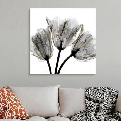 «Gold Embellished Tulips 3» par Albert Koetsier, reproduction d'art sur toile