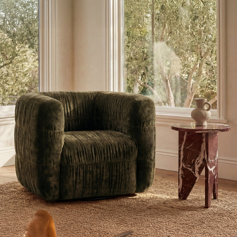 Robson Swivel Chair Toffee, Green