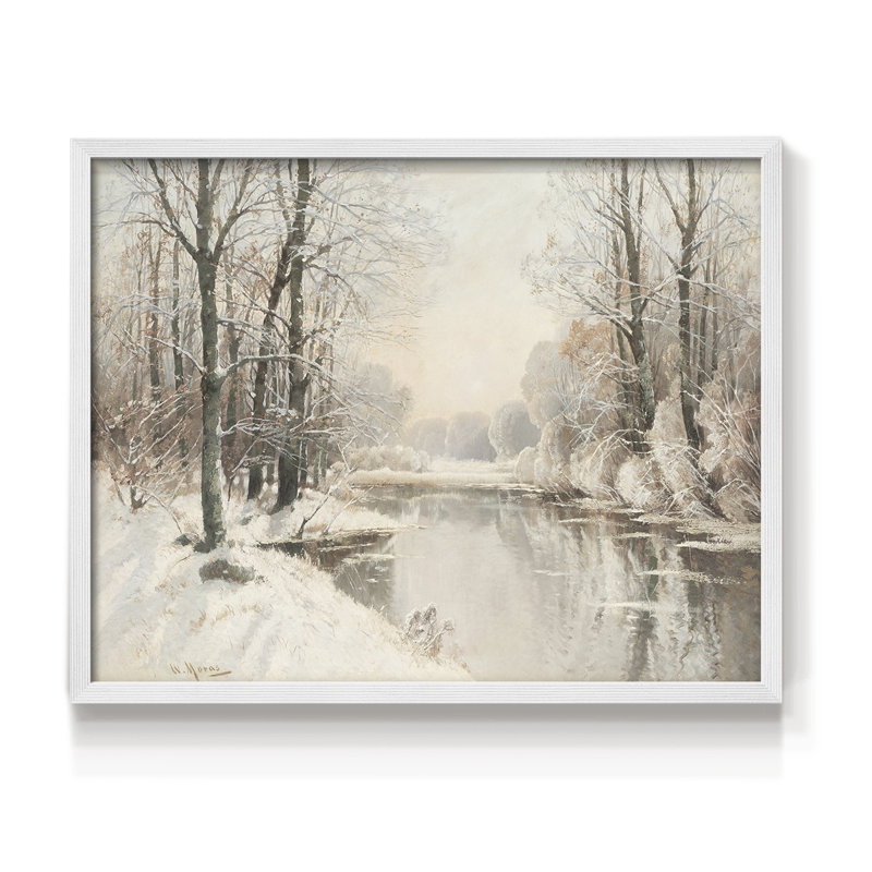 Paysages rétro-CCxxviii - reproduction encadrée - réversible, H 11 po x l 14 po, Blanc