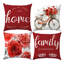 4 housses de coussin décoratif à motif de bicyclette fleur