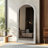 Arched Full-Length Mirror - Solid Paulownia Wood Frame, Rustic Whitewashed Finish, Multi-Size Options, Wall-Mounted Or Leaning For Bedroom, Living Room, Closet-176960367