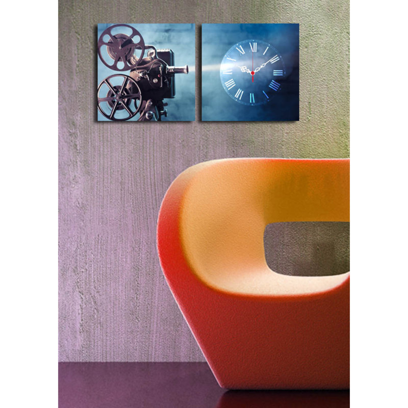 Stylish Decorative Canvas Wall Clock (2 Pieces), 23.6 x 23.6 inches | 100% Suede Canvas with 100% Wooden Frame, Thickness: 1.2 inches | Unique Home Decor, Perfect for Living Room & Office Spaces