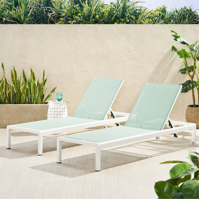 Chaise longue (Mp2), Vert + blanc