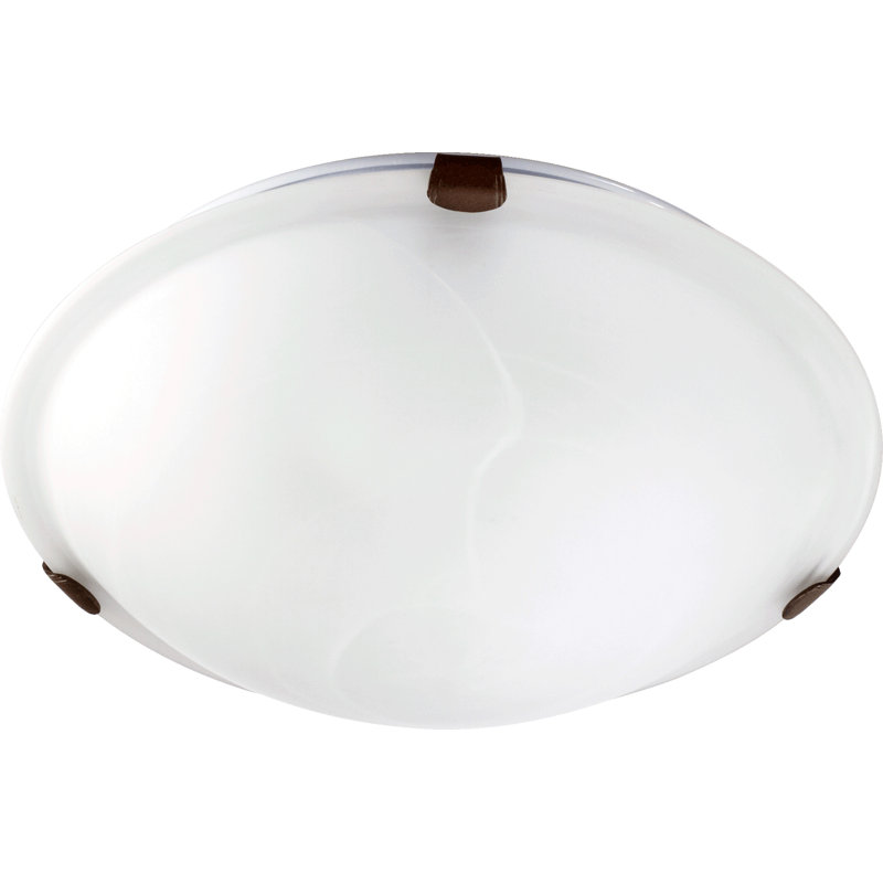 Elnora Glass Flush Mount, 3.75" H x 12" W, Oiled Bronze