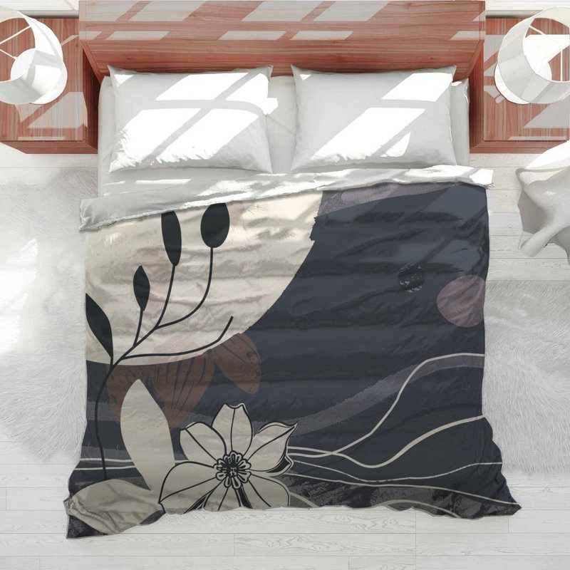 Literie en peluche à la mode, Beige/gris/bleu, Édredon simple très long